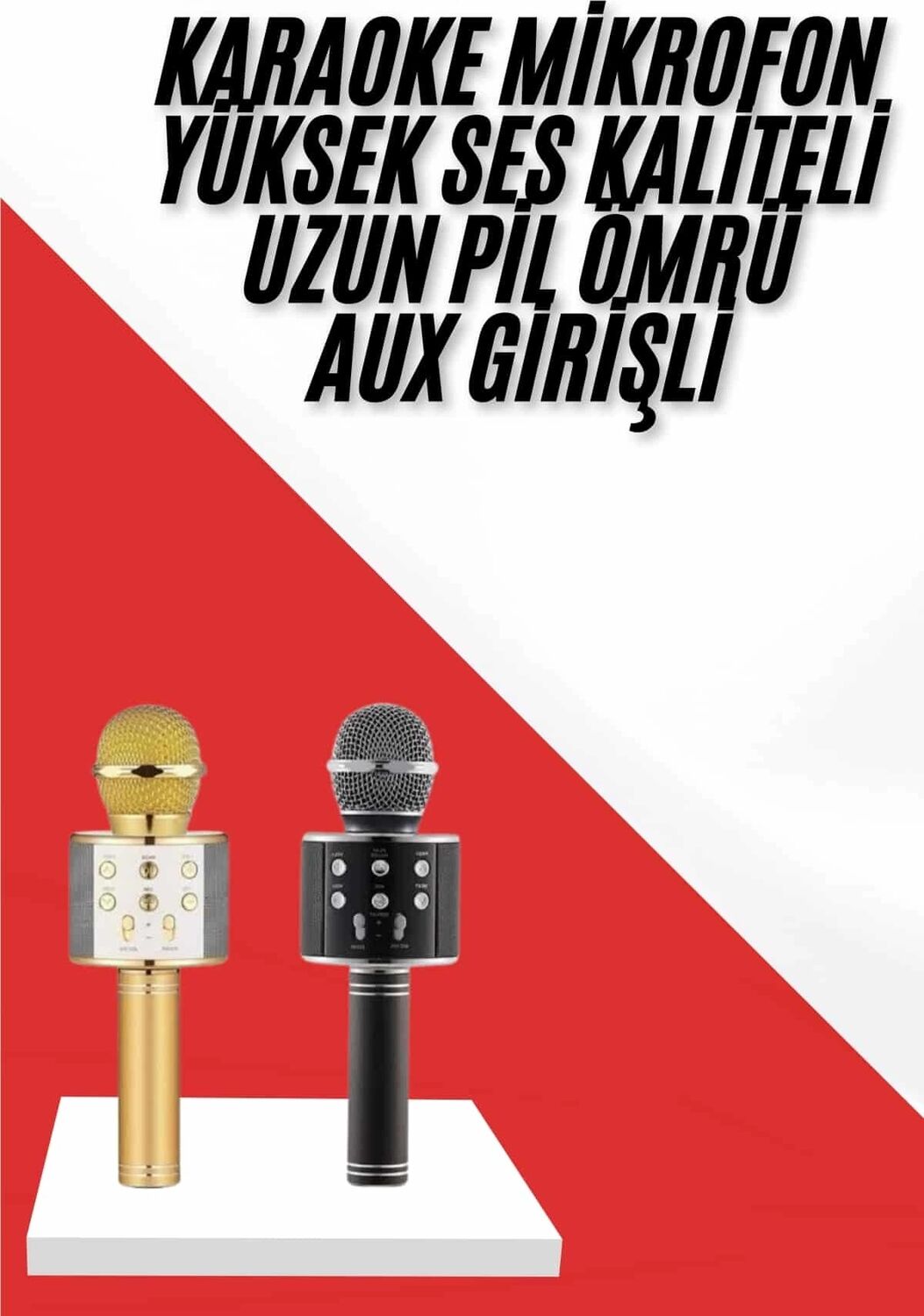 Karaoke Mikrofon Dahili Hoparlörlü Sd-Usb-Aux Girişli Bluetooth Hoparlör