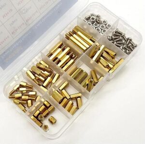 Htf 120 Adet M3 Metal Distans Vida Somun Seti Aralıyıcı Stand Off 10 Çeşit Şeffaf Çantada