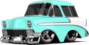 Entertaintment Cartuned S2 1956 Chevy Nomad - Mavi Custom Araba
