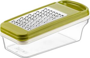 Rende Seti Paslanmaz Çelik, Çok Fonksiyonlu Mutfak Rendesi Saklama Hazneli, 24 x 11 x 9.3 cm