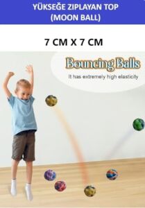 Zetconcept Moon Ball Yüksek Zıplayan Top, Kamuflaj Desenli, Süper Eğlenceli Uzay Topu, 4+ Yaş