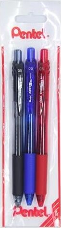 Energel 0.5 mm Likit Roller Kalem Siyah/mavi/kırmızı 3'lü Set