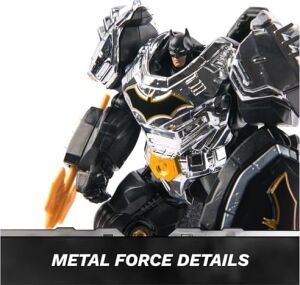 Dc Comics, Metal Force Batman Aksiyon Figürü, 15 cm Boyutunda ve 10 cm Mini Figürlü, Yerleşik Patlayıcı ve Zırh Takımı, 4 Yaş ve Üzeri Kız ve Erkek Çocuklar Için Süper Kahraman Oyuncakları
