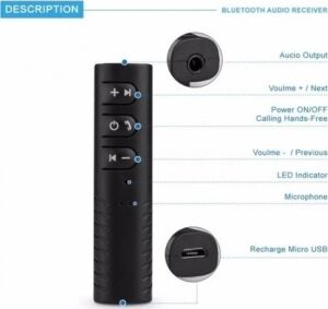 Car Bluetooth Music Driver Araç Aux Hands-Free Mp3 Bağlantı Kiti