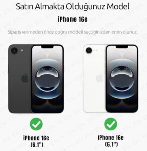 Ehr. iPhone 16E/17E Uyumlu Kamera Korumalı Magsafe Wireless Şarj Özellik Sert Sararmaz Mika Şeffaf Kristal Arka Kapak Kılıf