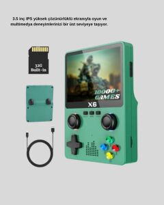 3.5 Inç IPS Ekranlı Taşınabilir Oyun Konsolu Ergonomik Çift Tetikli