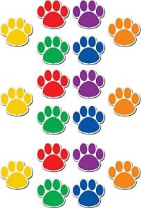 Teacher Created Resources Magnetic Accents, Colourful Paw Prints (77207.0)