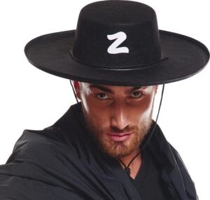 Z Logolu Yetişkin Boy Bağcıklı Zorro Şapkası