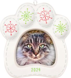 Keepsake Noel Süsleme 2024, Pretty Kitty 2024 Fotoğraf Çerçevesi, Porselen, Evcil Hayvan Hediyeleri
