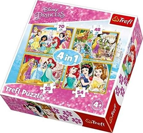 Çocuk Puzzle Happy Day Of Princesses/ Prin 35+48+54+70 Parça 4 In 1 Puzzle