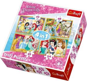 Çocuk Puzzle Happy Day Of Princesses/ Prin 35+48+54+70 Parça 4 In 1 Puzzle