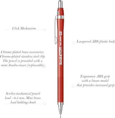 Office Simo Mekanik Kurşun Kalem Kırmızı 0.5 mm