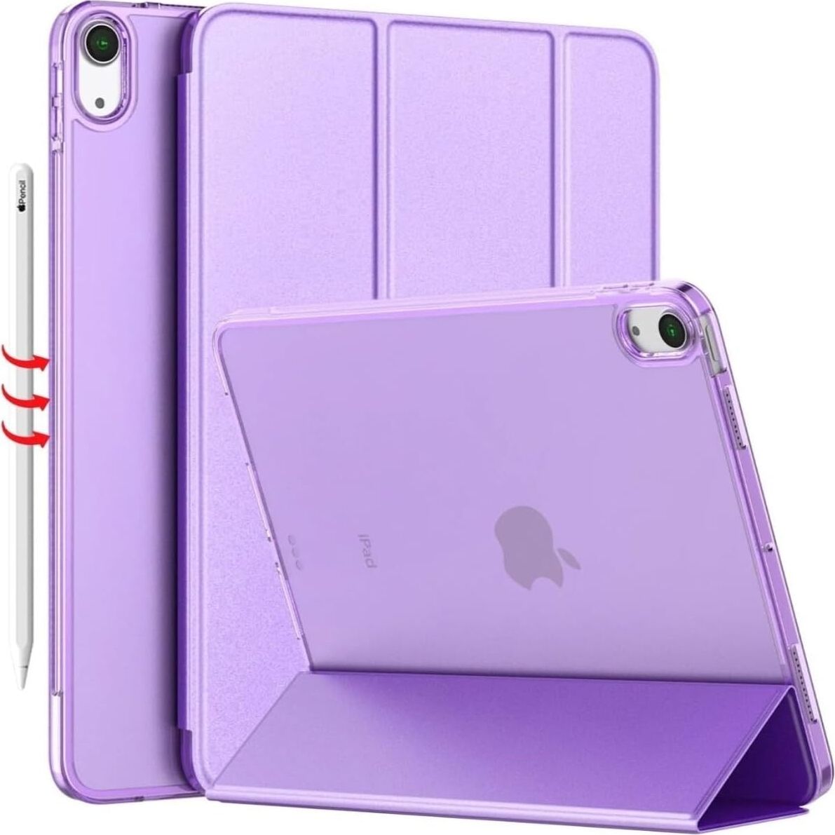 Ipad Air 11 M3 (2025) / M2 (2024) / Air 10.9 (2022/2020) ile Uyumlu Kapaklı Standlı Uyku Modlu Smart Kılıf, Clove Purple