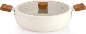 Ceramoni Seramik Basık Tencere 26 Cm-Krem