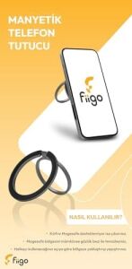 Fiigo Manyetik Halka Telefon Tutacağı Gri