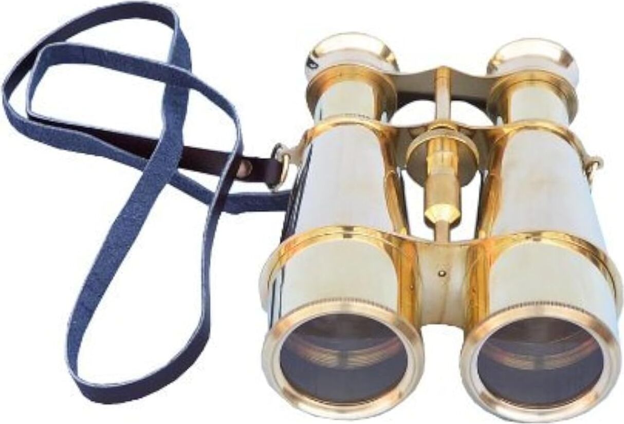 Hampton Nautical Captain's Solid Brass Binoculars, 15CM, Brass