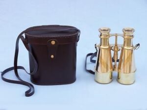 Hampton Nautical Captain's Solid Brass Binoculars, 15CM, Brass