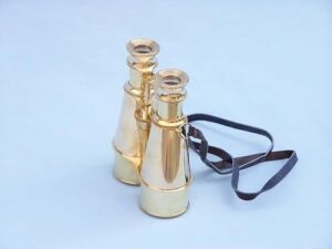 Hampton Nautical Captain's Solid Brass Binoculars, 15CM, Brass