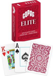 Copag %100 Plastik Oyun Kartları, Poker Boyu Endeks Tek Deste, Kırmızı