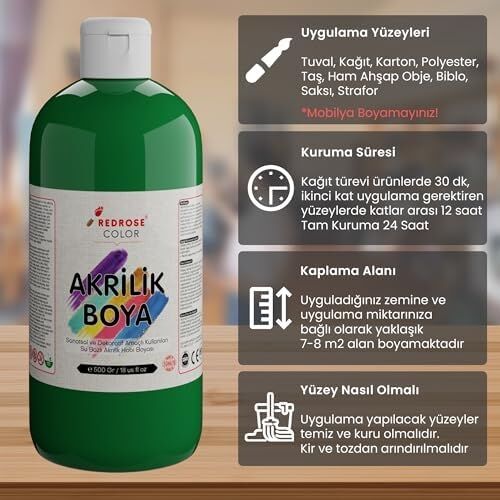 Yeşil Akrilik Boya 500GR