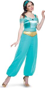 Kadın Jasmine Deluxe Yetişkin Kostümü, Turkuaz, Turkuaz, M (8-10)