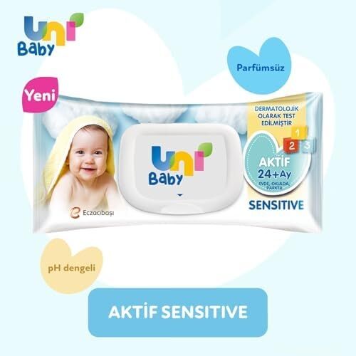 Aktif Sensitive Bebek Islak Mendil 24+ Ay 12X90 Adet