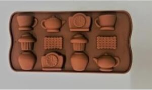 Çikolata Kalıbı Silikon Çay Saati Kahverengi ECMELNM422