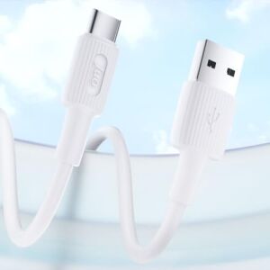 66W Usb-A To USB Type-C Silikon Hızlı Şarj ve Data Kablosu Beyaz 1 Metre