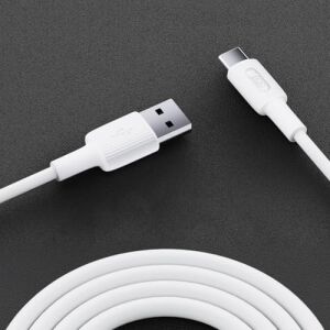 66W Usb-A To USB Type-C Silikon Hızlı Şarj ve Data Kablosu Beyaz 1 Metre