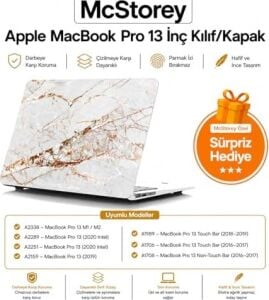 MacBook Pro 13 Mermer Desenli Kılıf A1706 A1708 A1989 A2159 A2251 A2289 A2338 M1 M2 Uyumlu Baskılı Sert Kılıf Ince Hafif Koruyucu Kapak R-09