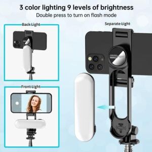 Çıkarılabilir Dolgu Işıklı Sabit Selfie Çubuğu Tripod, Iphone, , ,  ve Diğer Akıllı Telefonlar Için Kablosuz Uzaktan Kumandalı 360 ° Dönebilen Genişletilebilir Cep Telefonu Tripodu