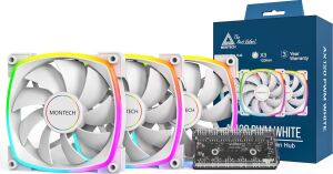 Ax 120MM - Pwm Fan - Sessiz Performans - Yüksek Hızlı 1600PWM - Hdb Rulmanlı Üst Düzey Dayanıklılık - Çarpıcı Dış Halka Argb Aydınlatma Tasarımı - 6x6 Fan Hub'lı 3'ü 1 Arada Paket