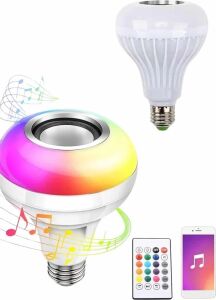Bluetooth Hoparlör Akıllı Rgb LED Işık Renk Değiştirme Ses Bombası Ampül Görünümlü
