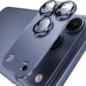 iPhone 17 Pro Max Için Tasarlanmış Kamera Lens Koruyucu, [1:1 Mükemmel Uyum] Tam Kapsamlı Mat Metal Temperli Cam Kamera Ekran Koruyucu Aksesuar, Kılıf Dostu (Lacivert, iPhone 17 Pro Max)