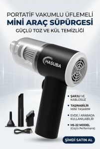 Portatif Oto Süpürgesi Mini Araç Içi El Süpürgesi Kompakt Temizlik Cihazı Modeli