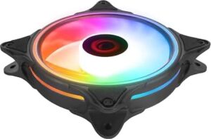 Glare F50 38CFM 1200RPM 12CM Rainbow 3p+4p Molex Soketli Siyah Kasa Fanı