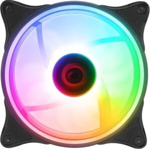 Glare F50 38CFM 1200RPM 12CM Rainbow 3p+4p Molex Soketli Siyah Kasa Fanı