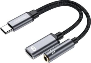 Type-C To 3.5mm Kulaklık ve Type-C Şarj Dönüştürücü Adaptör