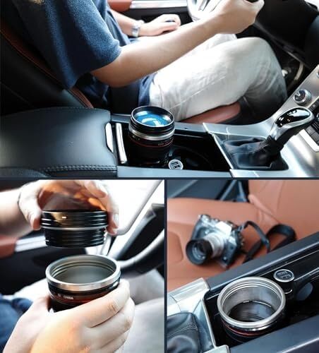 Senon Objektif Kupa Lens Kupa Kahve ve Çay Için Termos Kupa Fotoğraf Tutkunları Için Dekoratif Hediyelik 350 ml (Cam Kapak)