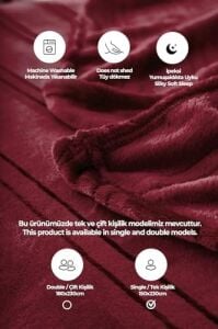 Mayer Supersoft Yumuşak Tek Kişilik Battaniye 150X230 cm Kırmızı