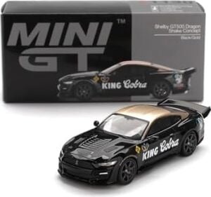 Truescale Miniatures Mini Gt MGT01130-L - Shelby GT500 Dragon Snake Black & Gold 2020 - Ölçek 1/64 - Minyatür Araba