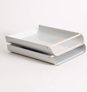 U Brands Metal Kağıt Tepsisi, Mektup Boyutu, Masaüstü Aksesuarı, Ark Koleksiyonu, Gri, 3548A02-06