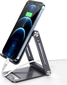 Alüminyum Katlanabilir Metal Masaüstü Telefon Tutucu Standı Uzay Grisi