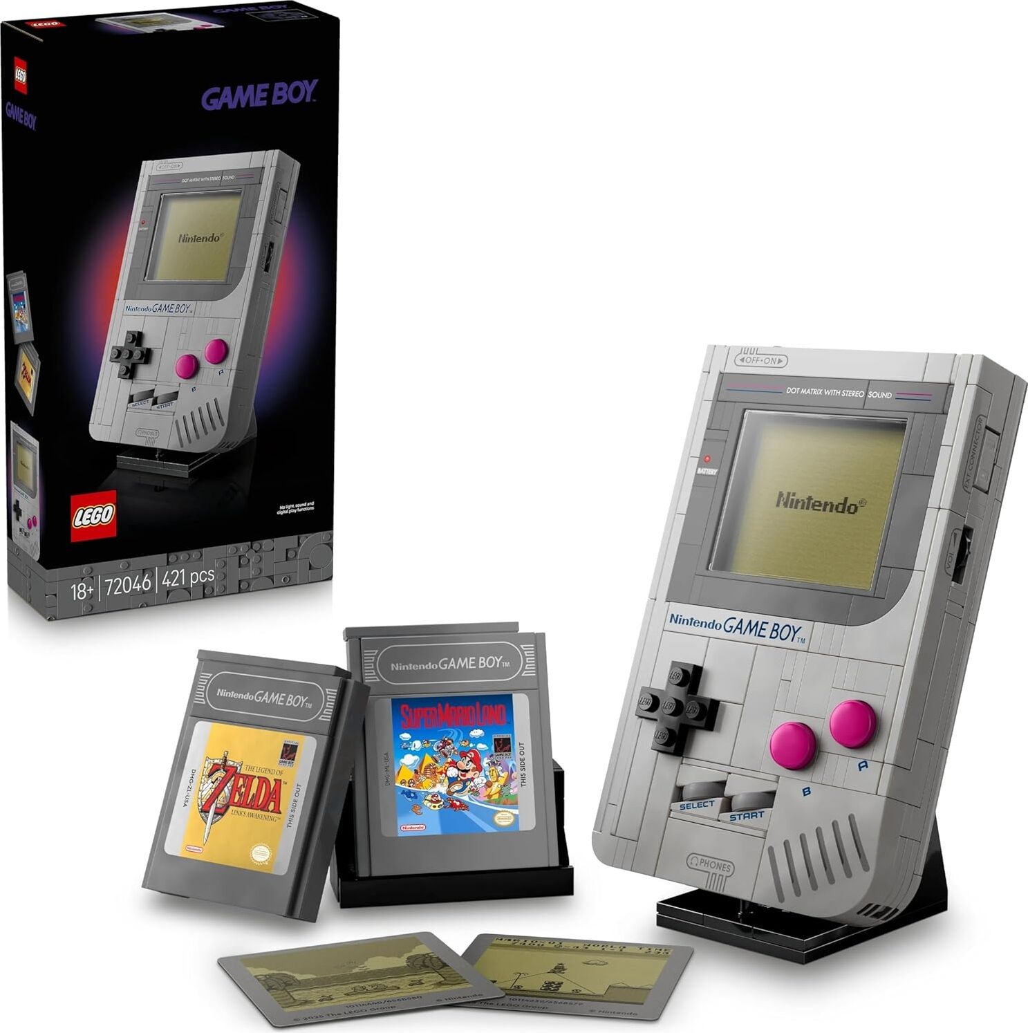 Game Boy 72046 – Yetişkin Nintendo Hayranları Için Gerçeğe Yakın Taşınabilir Oyun Konsolu Replikası, Koleksiyonluk ve Yaratıcı Model Yapım Seti, Dekoratif Hediye Fikri (421 Parça)