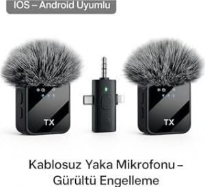 K9-Y2 Kablosuz Taşınabilir 3 In1 Yaka Mikrofonu Tüylü Mini Mic Tak ve Çalıştır Canlı Yayın Vlog Kablosuz Yaka Çift Verici Mikrofon Yüksek Kalite Profesyonel