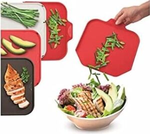 Kırmızı Ingenio Kesme Tahtası 4'lü Set