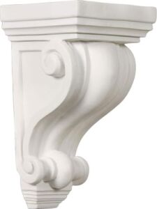 Corbels: Ekena Millwork Building Materials 10CM x 10CM x 18CM - 1.3cm Primed Polyurethane Devon Corbel White COR04X04X07DE