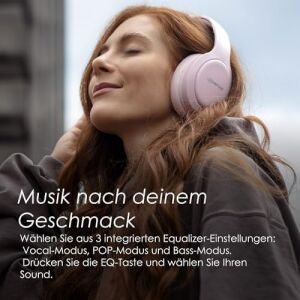 Headpods Pro 2 Kulak Üstü Kulaklık - Kulak Üstü Katlanabilir Bluetooth Kulaklık, Dahili Mikrofonlu Hafif Kablosuz Kulaklık, 50+ Saat Kablosuz Çalma Süresi, Pillowfoam Konforu - Pembe