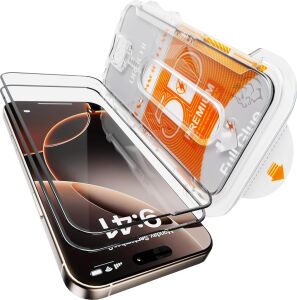 iPhone 17E / 16E / 14/13 Pro / 13 Ile Uyumlu Premıum  Hizalama Aparatlı ve Takılırken Camın Altında Kesinlikle Toz Bırakmayan Darbelere Karşı Ekstra Güçlü Ekran Koruyucu Cam