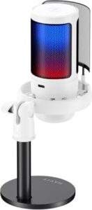 GK50 Rgb Yayıncı Mikrofon - 24BIT/192KHZ - Kardioid - Gürültü Engelleme - Type-C + 3.5mm - Beyaz